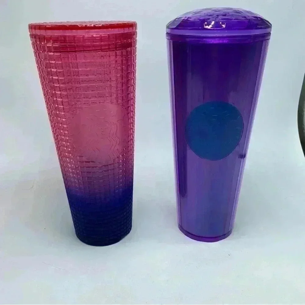 Starbucks Wisteria Kaleidoscope & Watermelon Gradient Ombre Grid Tumblers